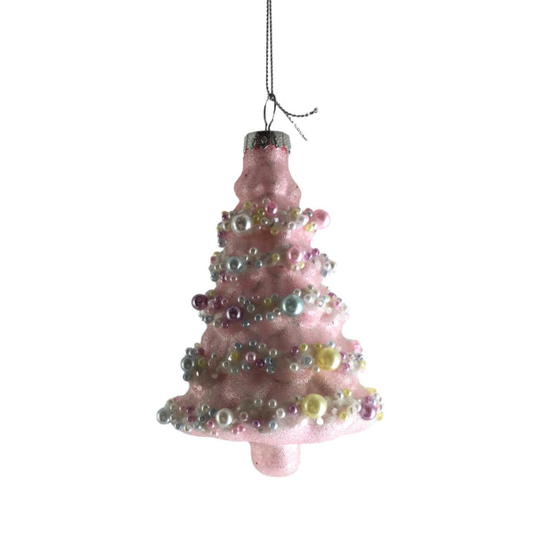 Bauble Pink Tree Glass Ornament