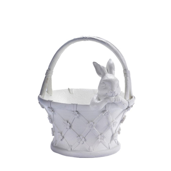 Deluxe White Bunny In Basket